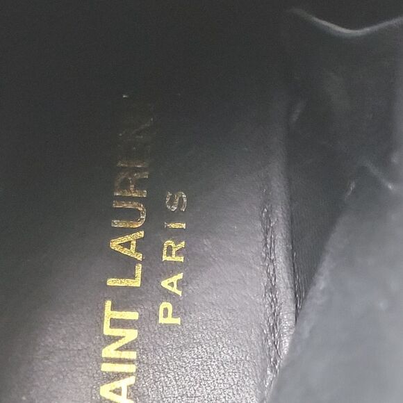 Yves Saint Laurent YSL Womens Size 8.5 Boots Gunmetal Gray Lou Zipper Bootie - Picture 10 of 12